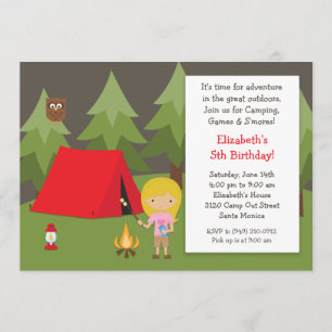Invitation à la fête d'anniversaire du camping pou