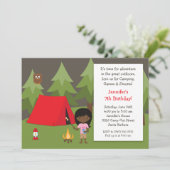Invitation à la fête d'anniversaire du camping pou (Debout devant)