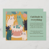 Invitation à la fête d'anniversaire du chat (Devant / Derrière)