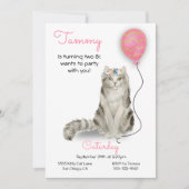 Invitation à la fête d'anniversaire du chat (Devant)