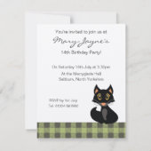 Invitation à la fête d'anniversaire du chat noir p (Dos)