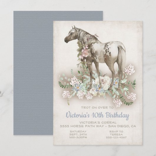 Invitation à la fête d'anniversaire du Cheval blan (Devant / Derrière)