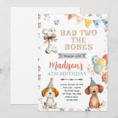 Invitation à la fête d'anniversaire du chiot de ch (Devant / Derrière)