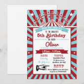 Invitation à la fête d'anniversaire du cirque (Devant / Derrière)