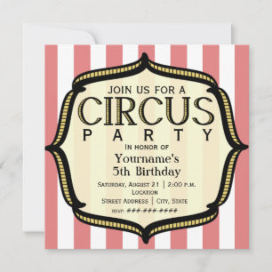 Invitation à la fête d'anniversaire du cirque