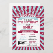 Invitation à la fête d'anniversaire du cirque (Devant / Derrière)