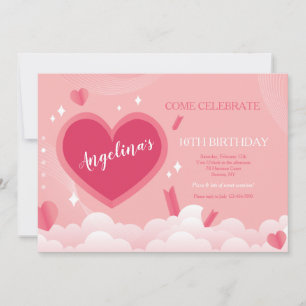 Invitation à la fête d'anniversaire du coeur