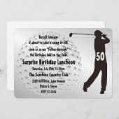 Invitation à la fête d'anniversaire du Cool Golfer (Devant / Derrière)