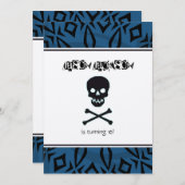 Invitation à la fête d'anniversaire du crâne (Devant / Derrière)