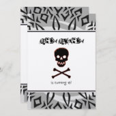 Invitation à la fête d'anniversaire du crâne (Devant / Derrière)