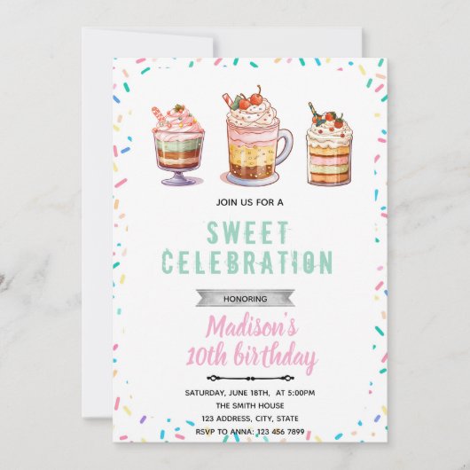 Invitation à la fête d'anniversaire du dimanche (Devant)