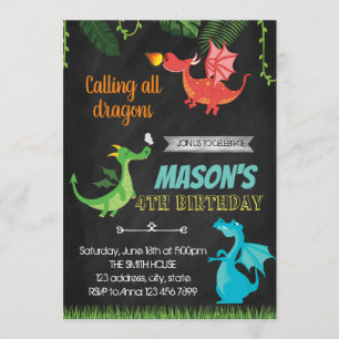 Invitation à la fête d'anniversaire du dragon