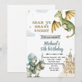 Invitation à la fête d'anniversaire du dragon et d (Devant / Derrière)