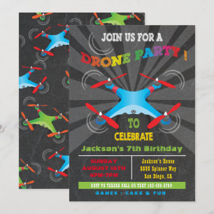 Invitation à la fête d'anniversaire du drone