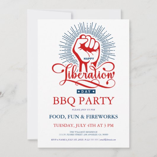 Invitation à la fête d'anniversaire du feu d'artif (Devant)