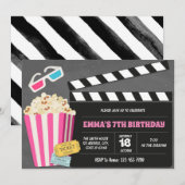 Invitation à la fête d'anniversaire du film rose m (Devant / Derrière)