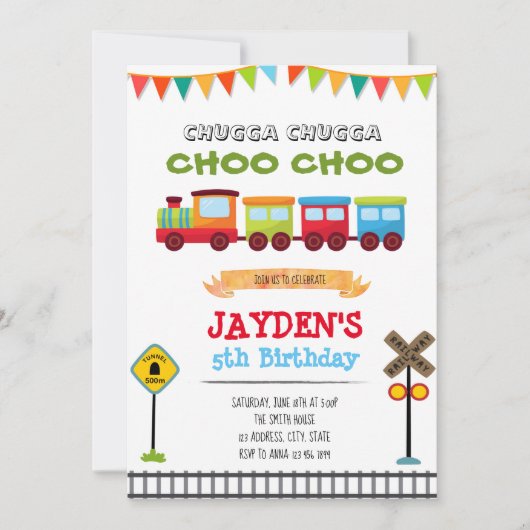 Invitation à la fête d'anniversaire du garçon (Devant)