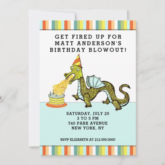 Invitation à la fête d'anniversaire du garçon (Devant)