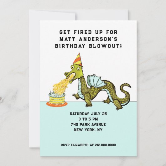 Invitation à la fête d'anniversaire du garçon (Devant)