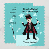Invitation à la fête d'anniversaire du garçon magi (Devant / Derrière)