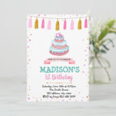 Invitation à la fête d'anniversaire du gâteau (Debout devant)