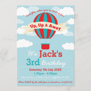 Invitation à la fête d'anniversaire du Hot Air Bal