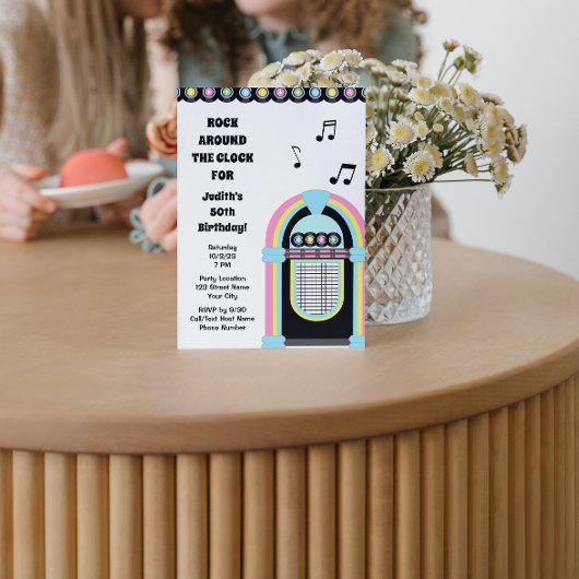Invitation à la fête d'anniversaire du Jukebox 50