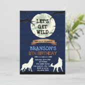 Invitation à la fête d'anniversaire du loup sauvag (Debout devant)