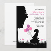 Invitation à la fête d'anniversaire du papillon de (Devant / Derrière)