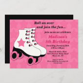 Invitation à la fête d'anniversaire du patinage (Devant / Derrière)