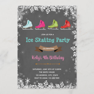 Invitation à la fête d'anniversaire du patinage su