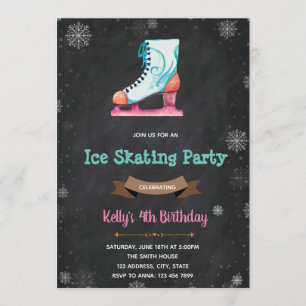 Invitation à la fête d'anniversaire du patinage su