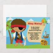 Invitation à la fête d'anniversaire du Pirate (Devant / Derrière)