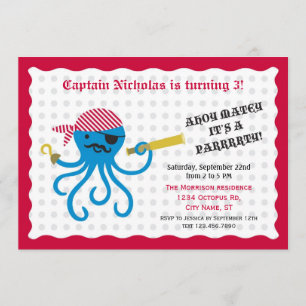 Invitation à la fête d'anniversaire du Pirate Octo