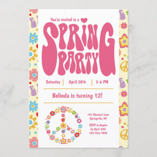 Invitation à la fête d'anniversaire du printemps