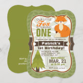 Invitation à la fête d'anniversaire du renard des (Devant / Derrière)