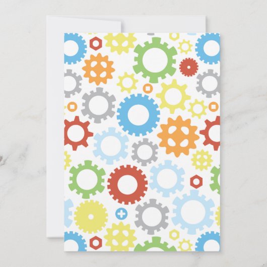 Invitation à la fête d'anniversaire du robot - W・  (Dos)