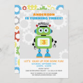 Invitation à la fête d'anniversaire du robot - W・  (Devant / Derrière)