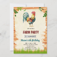 Invitation à la fête d'anniversaire du Rooster