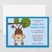 Invitation à la fête d'anniversaire du singe (Devant / Derrière)