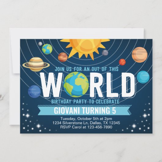 Invitation à la fête d'anniversaire du système sol (Devant)