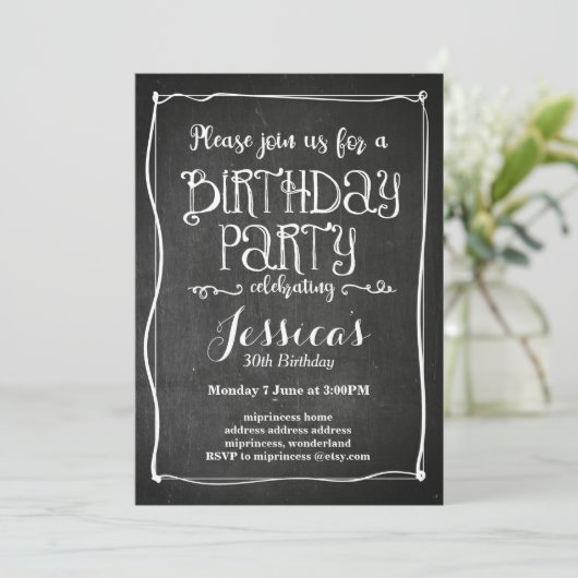 invitation à la fête d'anniversaire du tableau (Debout devant)