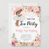 Invitation à la fête d'anniversaire du thé afro-am (Devant)