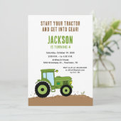 Invitation à la fête d'anniversaire du tracteur en (Debout devant)