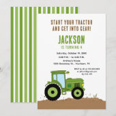 Invitation à la fête d'anniversaire du tracteur en (Devant / Derrière)