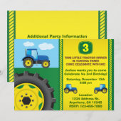 Invitation à la fête d'anniversaire du tracteur, q (Devant / Derrière)