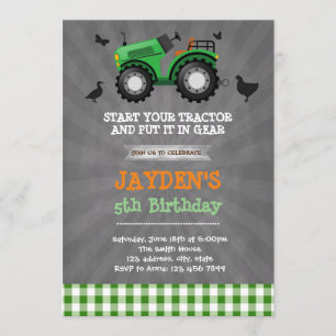 Invitation à la fête d'anniversaire du tracteur ve