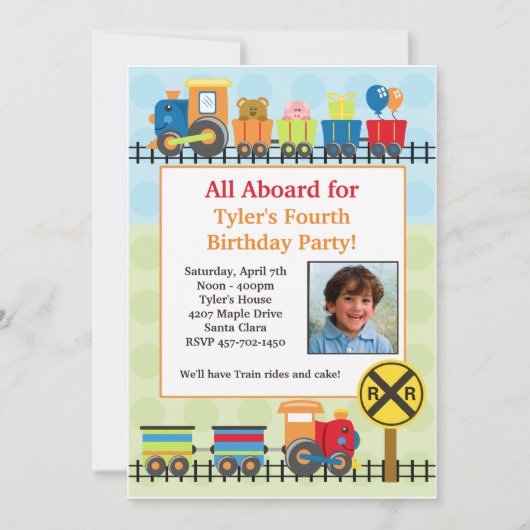 Invitation à la fête d'anniversaire du train (Devant)