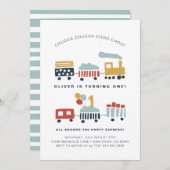 Invitation à la fête d'anniversaire du train ・ Âge (Devant / Derrière)