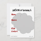 Invitation à la fête d'anniversaire du train (chev (Dos)